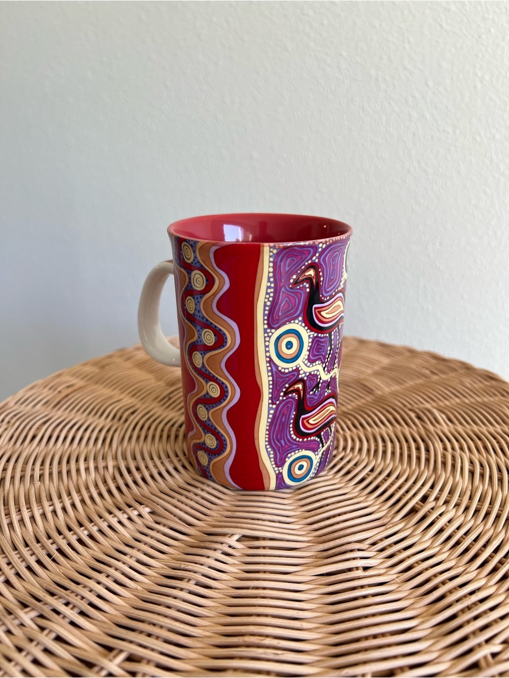 Tobwabba Colorful Patterned Ceramic Mug - Red & Purple